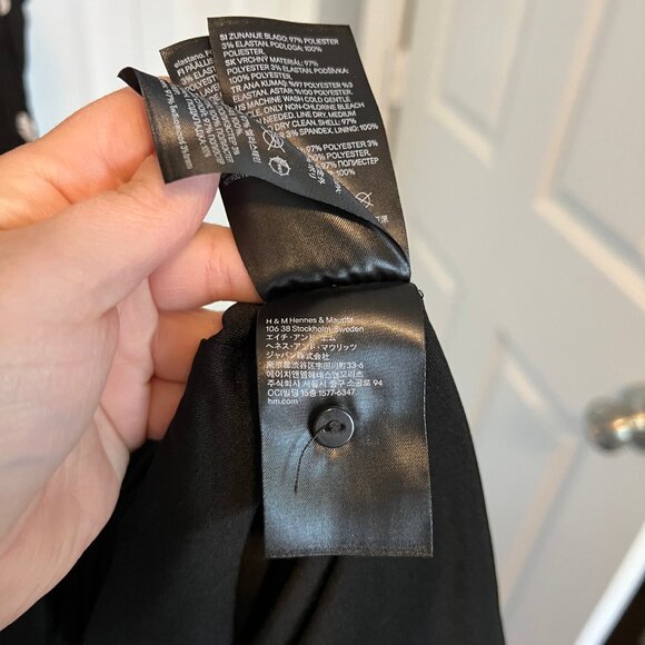 H&M Black and White Polka Dot Midi Dress Size 14 - Picture 9 of 9